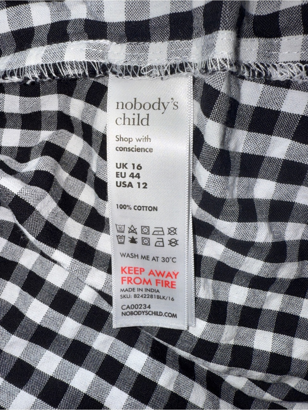 Nobody’s Child | Black Gingham Midi Skirt | 12 - Picture 9 of 10